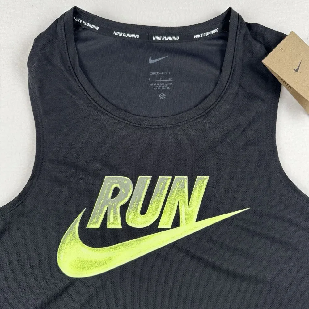 Nike Swoosh Run Men’s Activewear Sleeveless Tank Shirt Black Small